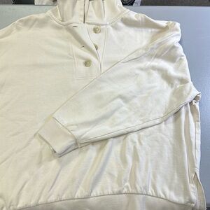 Sonoma XXL beige/cream sweatshirt with button collar